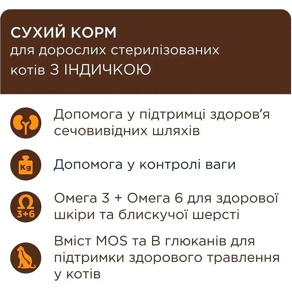 Сухий корм Club 4 Paw Premium для стерилізованих котів Індичка 2 кг - фото 3
