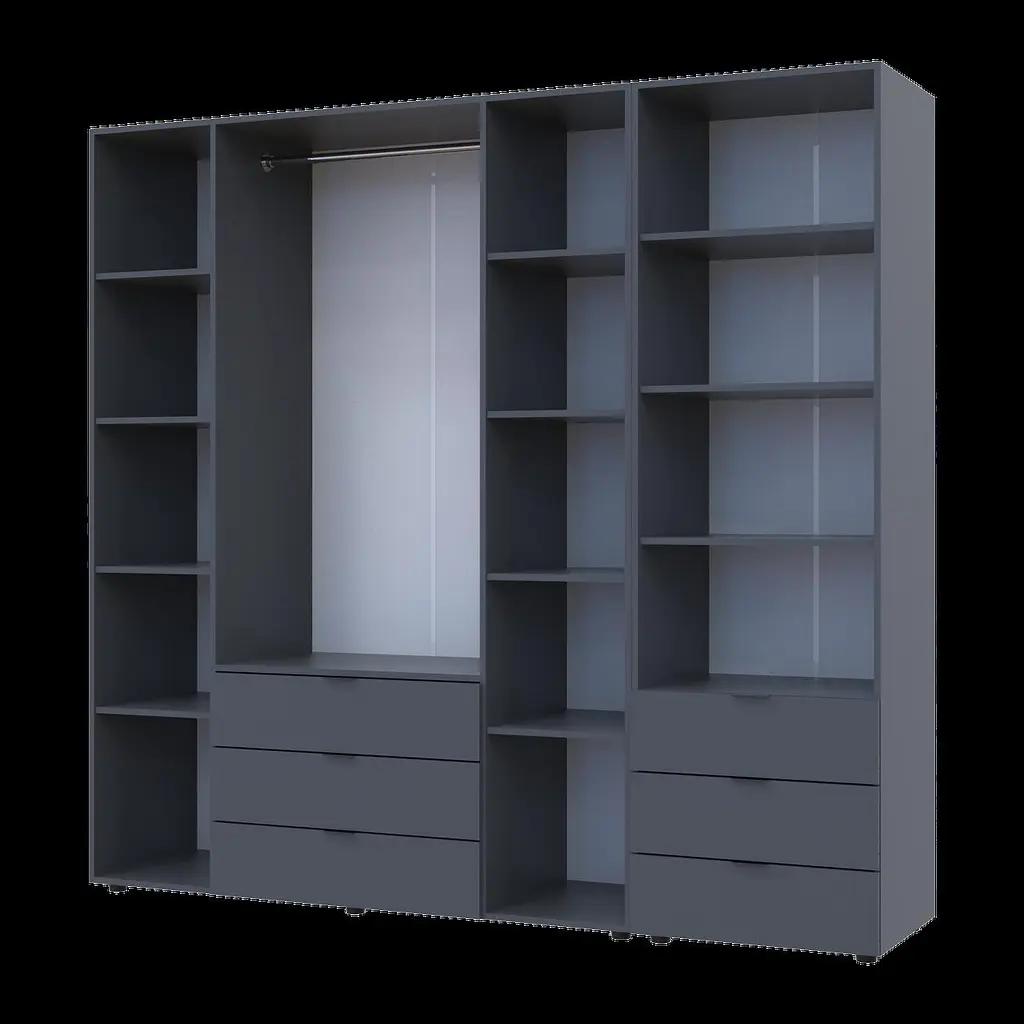 Шафа для одягу Doros Гелар Графіт 4ДСП з пеналом 215х49.5х203.4 (42005170) - фото 3