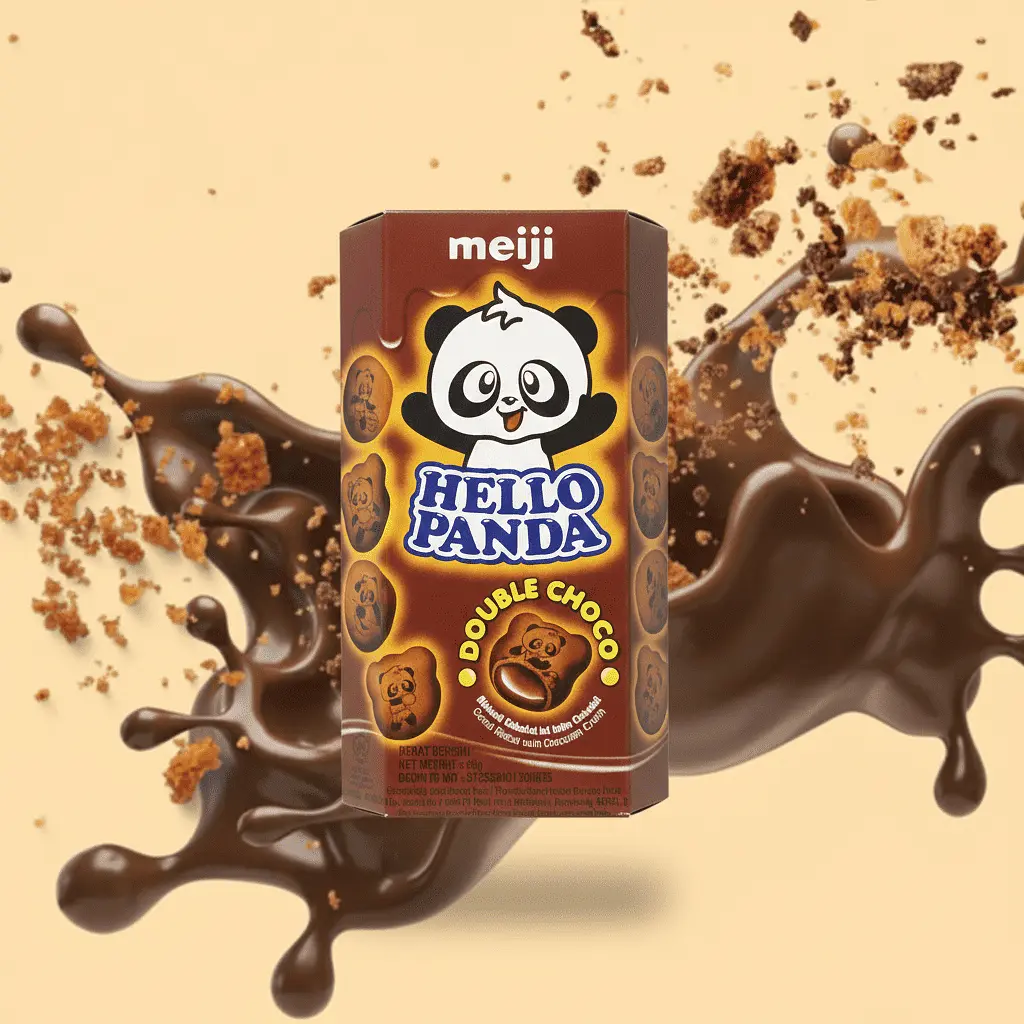 Шоколадне печиво Meiji Hello Panda Double Choco 42г - фото 3