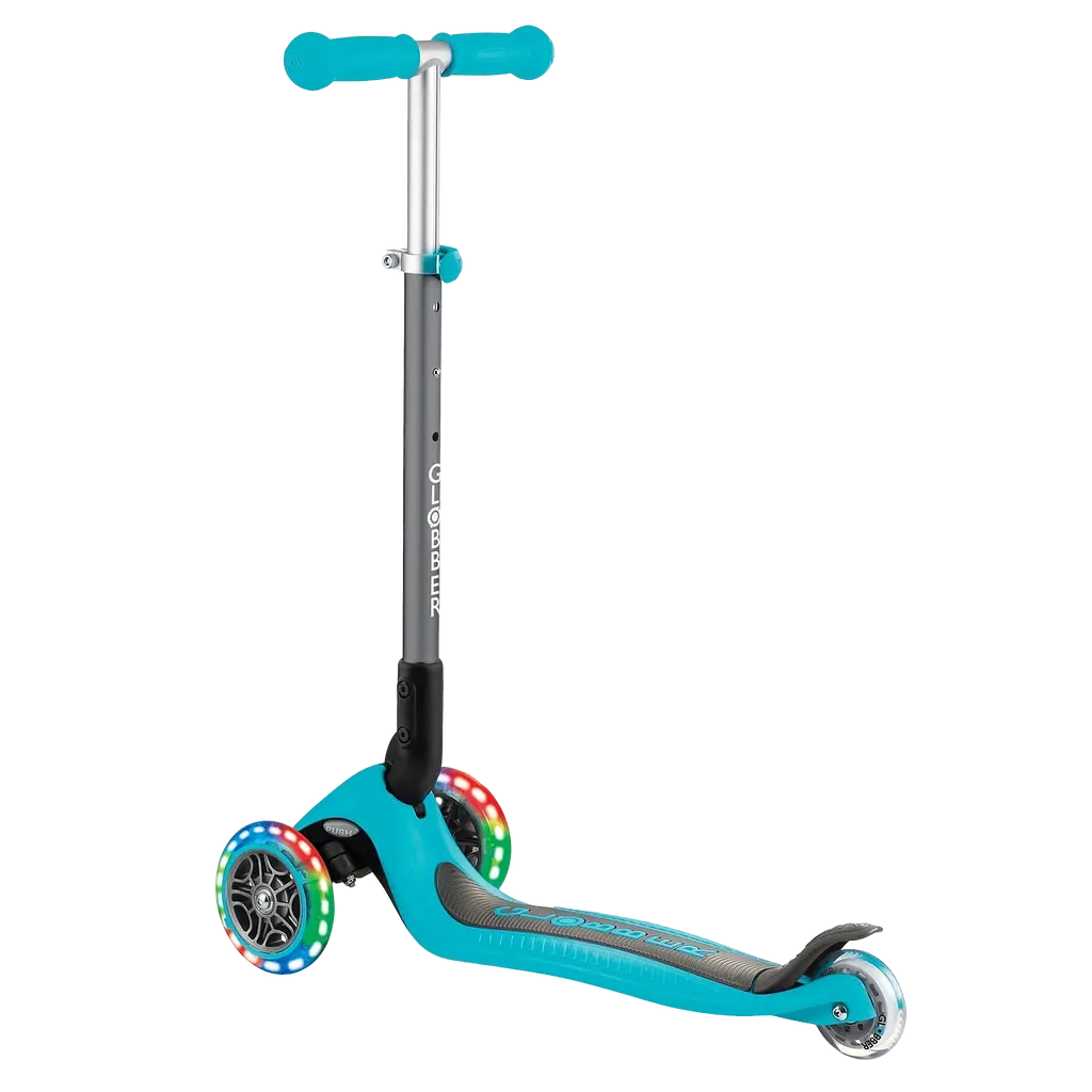 Самокат Globber Primo foldable lights, колеса з підсвічуванням, бірюзовий (432-105-2) - фото 2