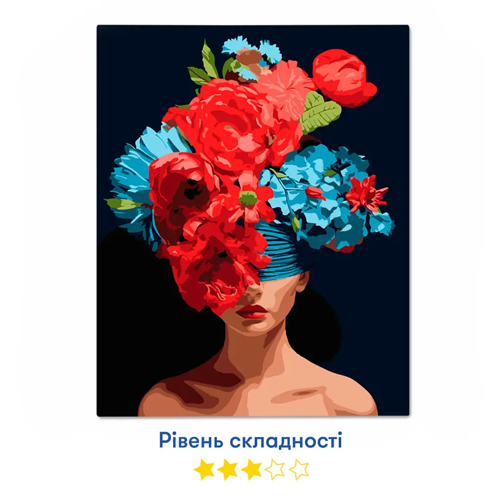 Картина за номерами «Дівчина з квітами на голові» - фото 3