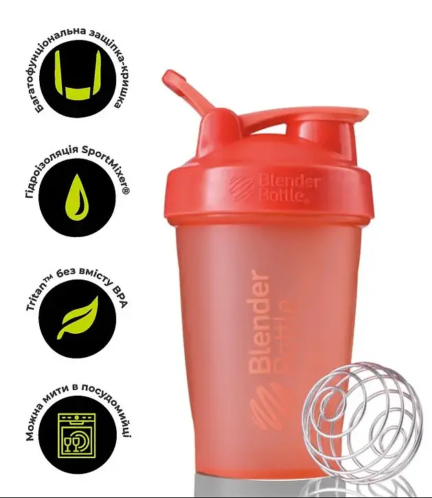 Шейкер спортивний BlenderBottle Classic Loop 20oz/590 мл Grey (Loop 20 Grey) - фото 10