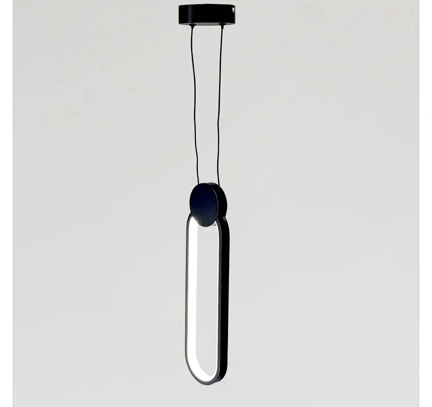 Вузький вертикальний LED-підвіс Artlight 8207CBK із витягнутою світловою петлею в чорному кольорі - фото 4