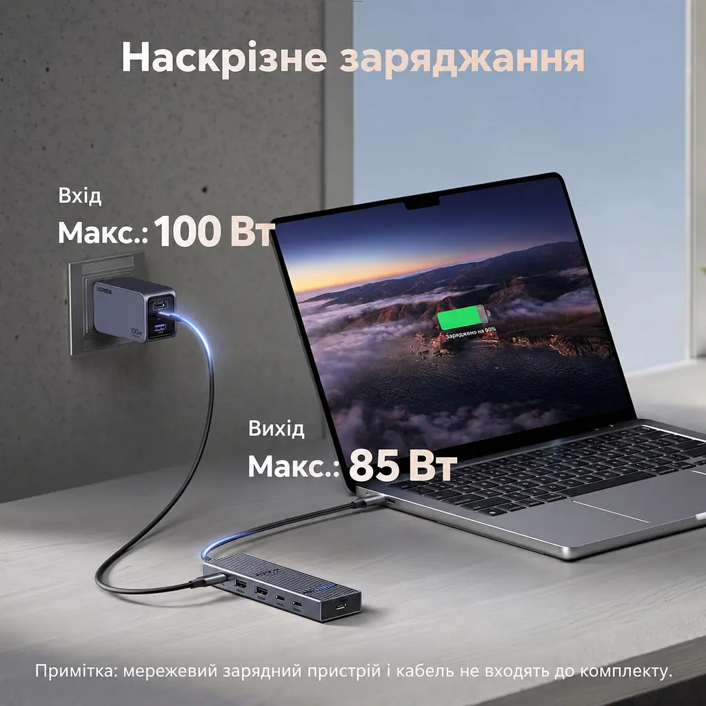 Док-станція USB-C UGREEN Revodok Pro CM818 6 в 1 2 USB-A та 2 USB-C сірий (75775) - фото 7