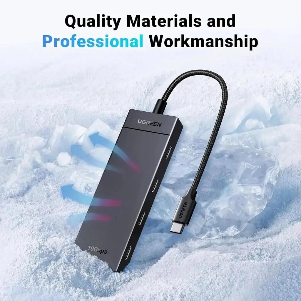 Концентратор Ugreen USB-C to 4xUSB-C 3.2 Gen2 10Gbps CM806 black (35584) - фото 7