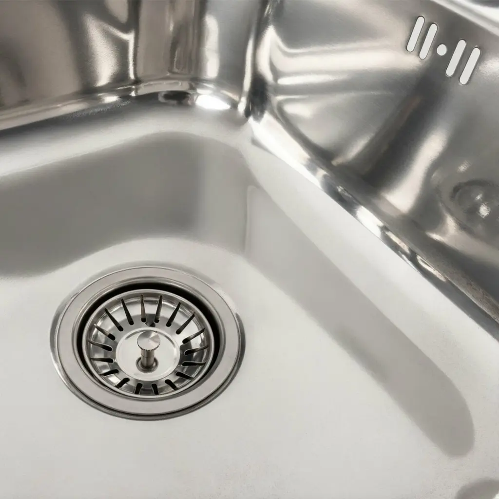 Кухонна мийка з нержавіючої сталі Platinum 5848 поліровка (0,8/180 мм), R, Polish - фото 5