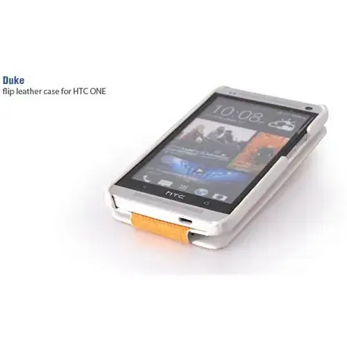 Чохол Hoco for Htc One Duke flip leather case white HTL006 - фото 3