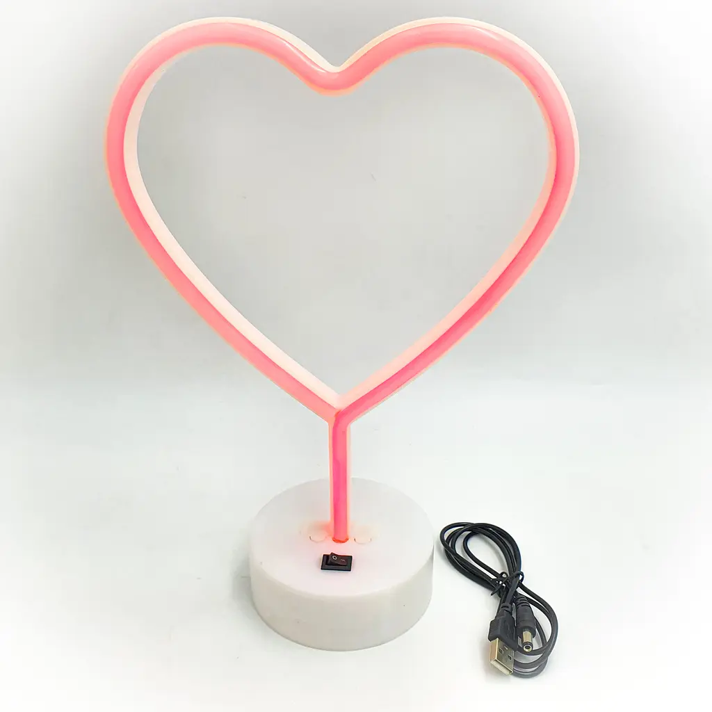 Неоновий світильник нічник лампа настільна декоративна Neon Decoration Lamp Серце червоне