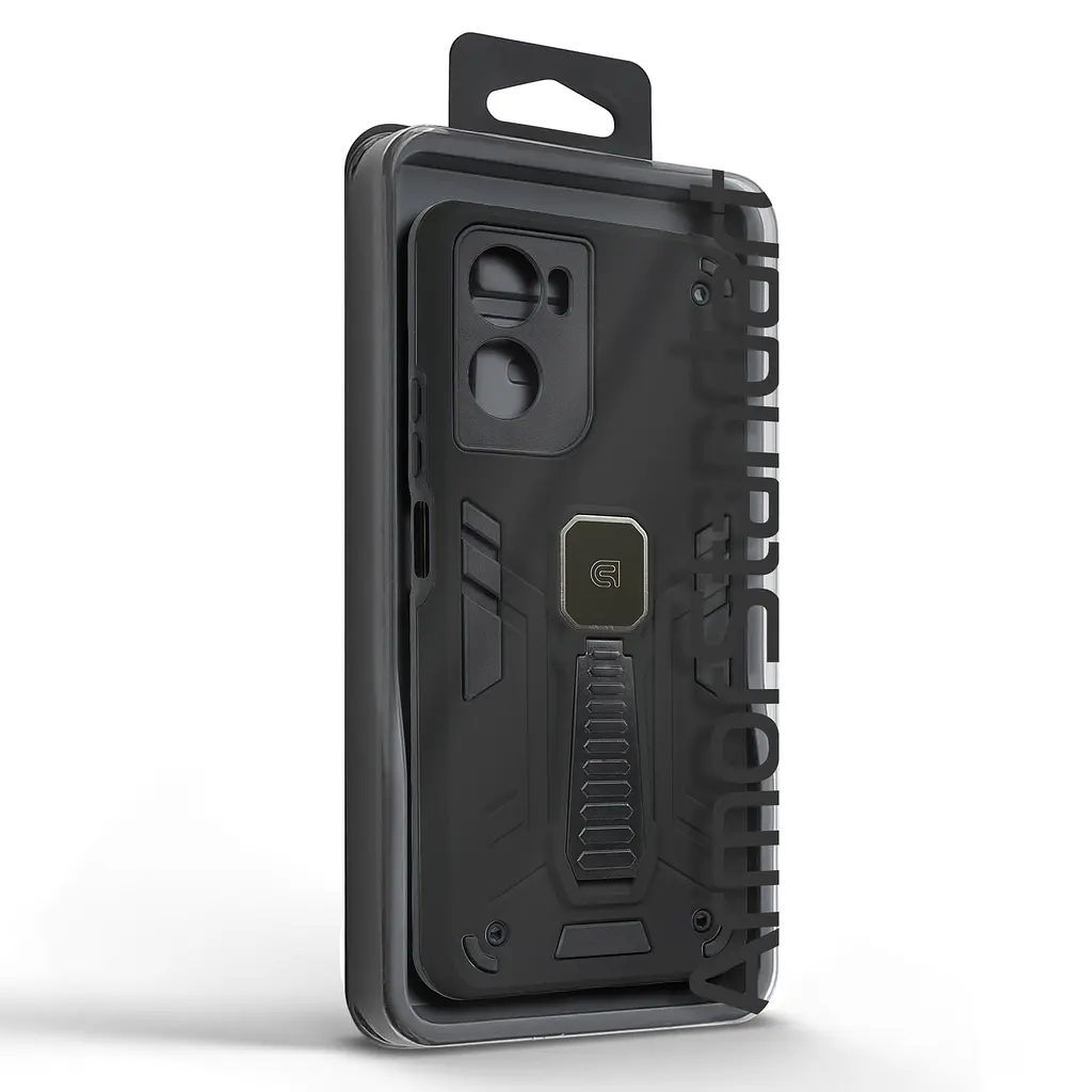 Чехол для Motorola G06 4G/G06 Power 4G, Proover, черный, с подставкой и магнитом, противоударный, ударопрочный, бронированный, панель-накладка, защита всего корпуса, термополиуретан (TPU) + поликарбонат (PC), ArmorStandart (ARM89063) - фото 3