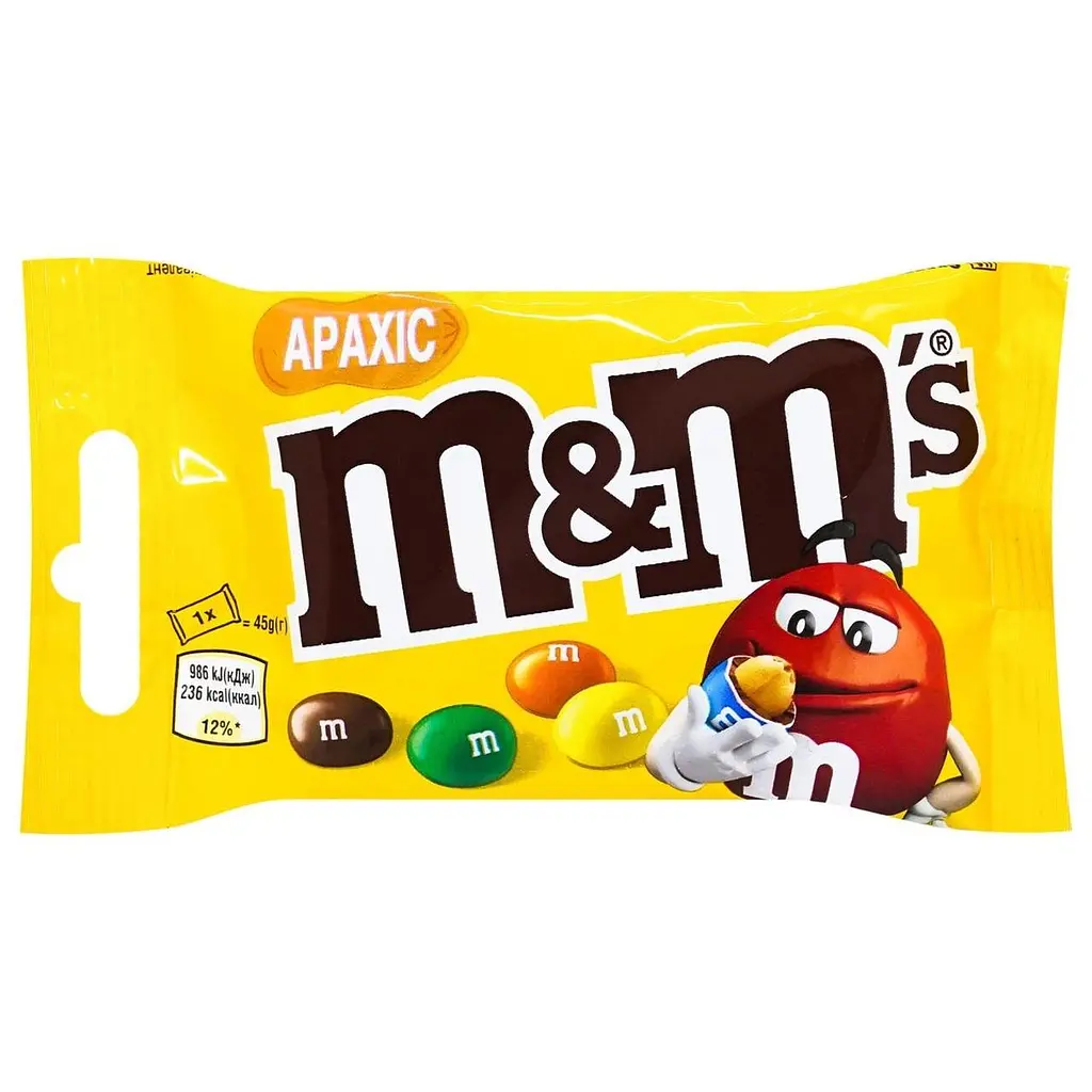 Упаковка драже M&M's з арахісом 24 шт x 45 г - фото 2