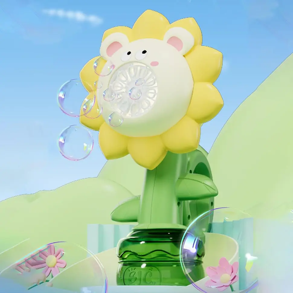 Мильні бульбашки Flower Bubble Machine BJC-5A(Bear-Yellow) зі світлом - фото 4