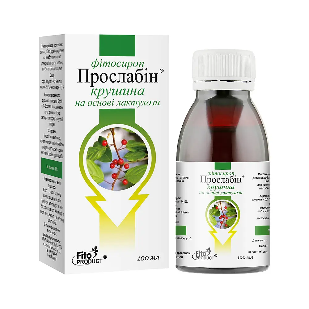 Фітосироп "Прослабін" крушина на основі лактулози", 100 мл - фото 1