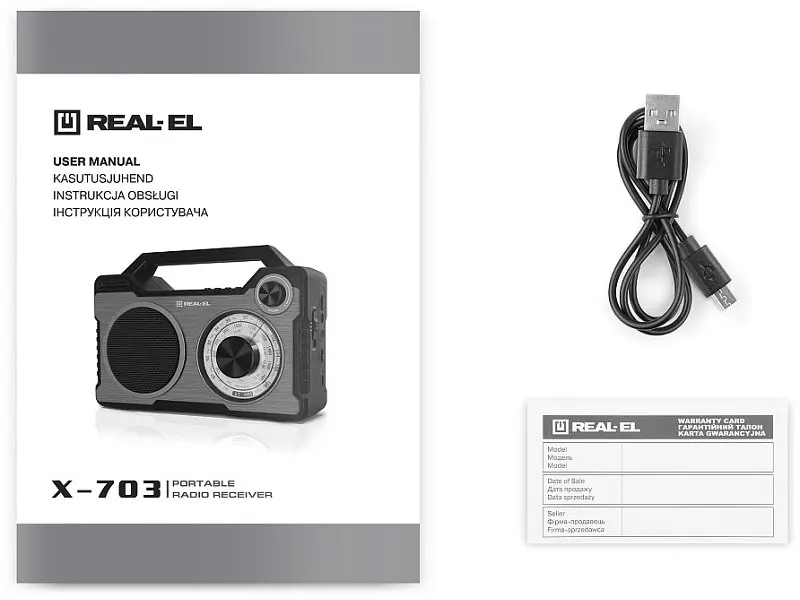 Радіоприймач REAL-EL X-703 Black (EL121800002) - фото 9