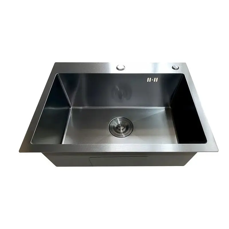 Кухонна мийка з нержавіючої сталі Mixxus MH5843 Micro Decor Black MI8219, Чорний матовий - фото 5