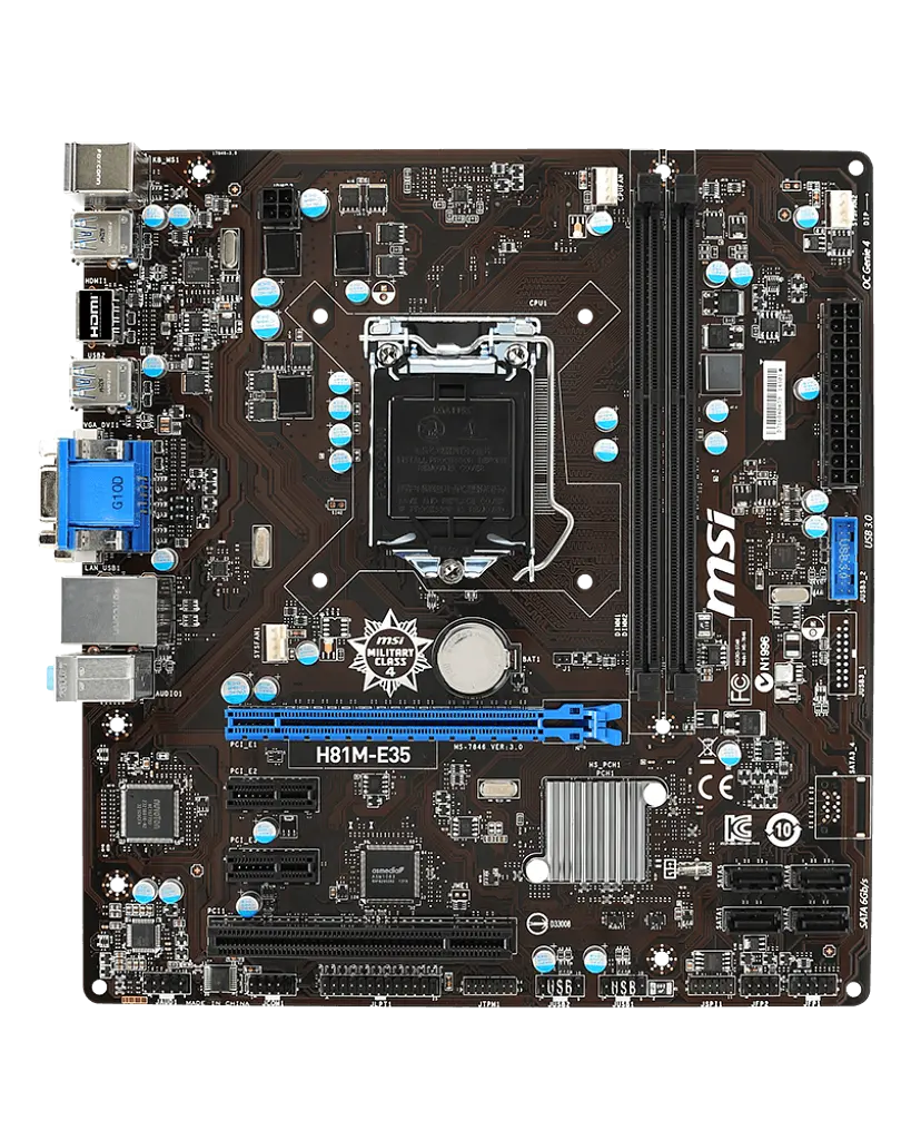 Материнська плата MSI H81M-E35 LGA 1150 (H81M-E35) Б/В