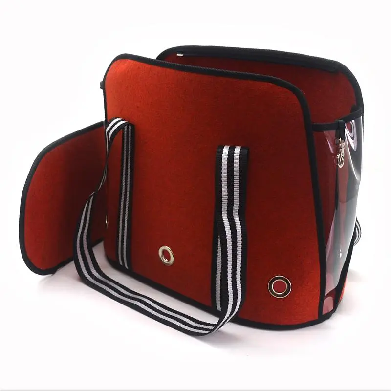 Сумка переноска Zoo-hunt для малых пород собак и кошек Олимп №0 22х32х31 см красная - фото 4