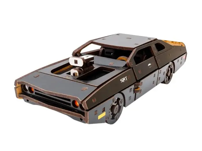 Дерев'яний 3D конструктор Fast Furious, Puzzleоk (Puz-62519), 125 дет. (чорна) - фото 4