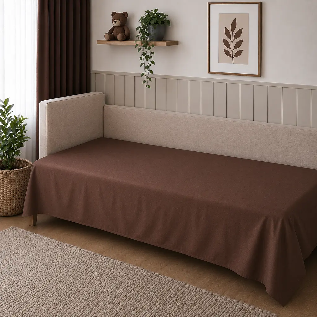 Дитяча постільна білизна MIRSON JUNIOR фланель Brown 150х220см (2200012801796) - фото 7