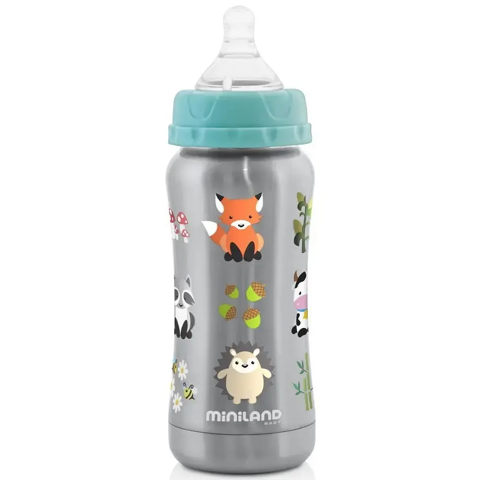 Термопоїльник Miniland Thermobaby Silver, з соскою, 180 мл, сріблястий (89188) - фото 2