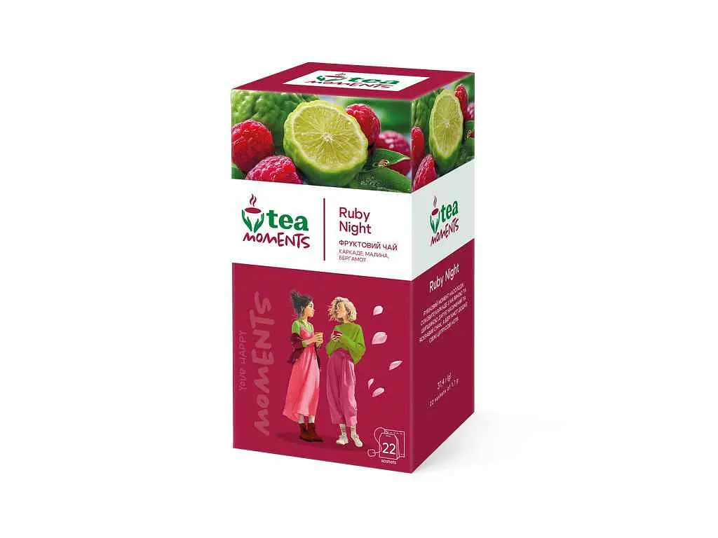 Чай пакетований фруктовий та трав'яний Tea Moments Ruby Night 37,4 г (1,7) NEW 22 пакетиків
