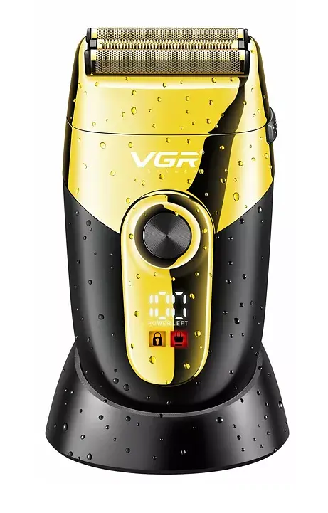 Электробритва шейвер VGR V-383 IPX4 с двойным лезвием Золотистый - фото 2