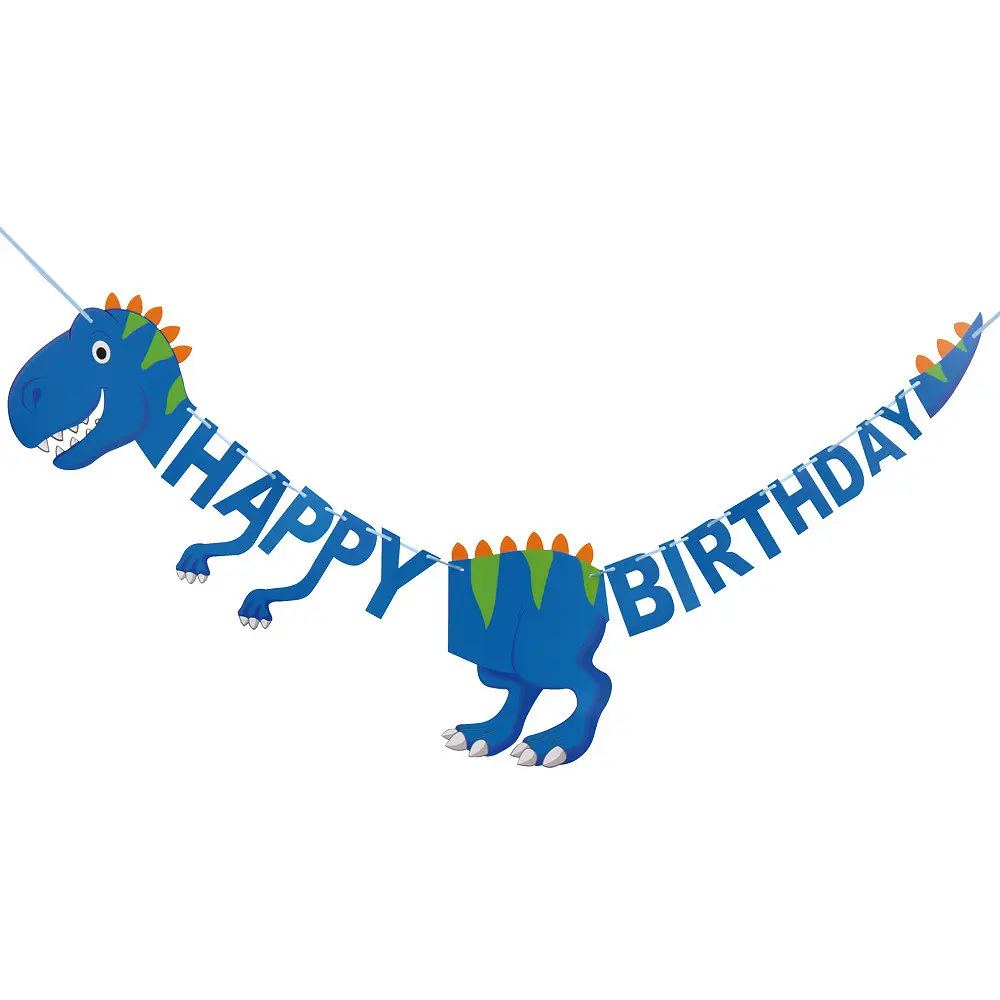 Гірлянда Динозавр Happy Birthday універсальний, синій