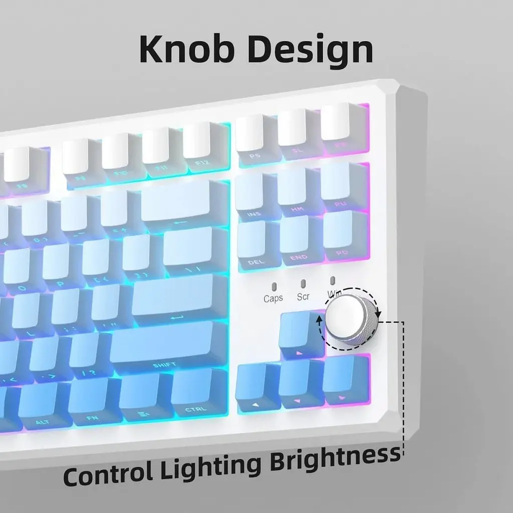 Клавіатура MageGee SKY 87 RGB Wireless Blue Whale Switch White/Blue Gradient (6971969728509) [164307] - фото 9