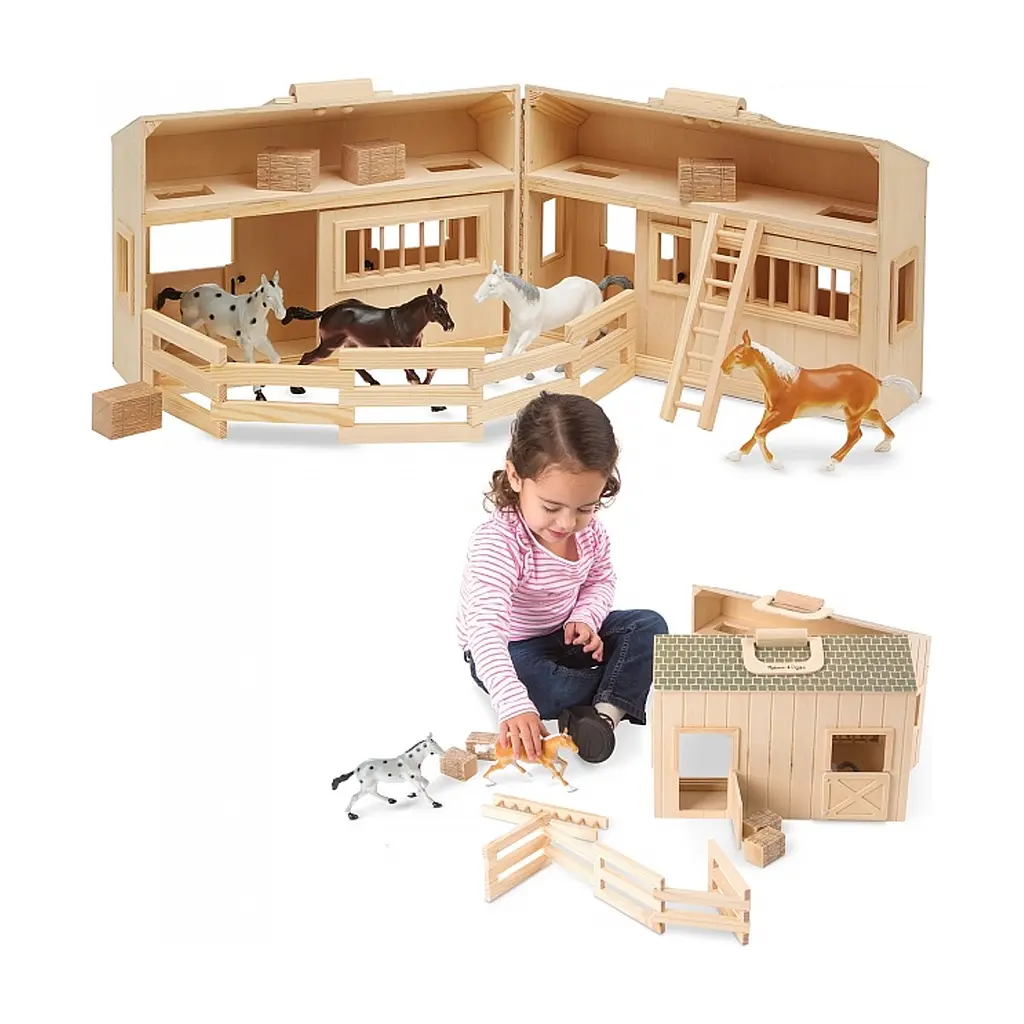 Игровой набор Melissa&Doug Деревянная конюшня с лошадками (MD3704) - фото 3
