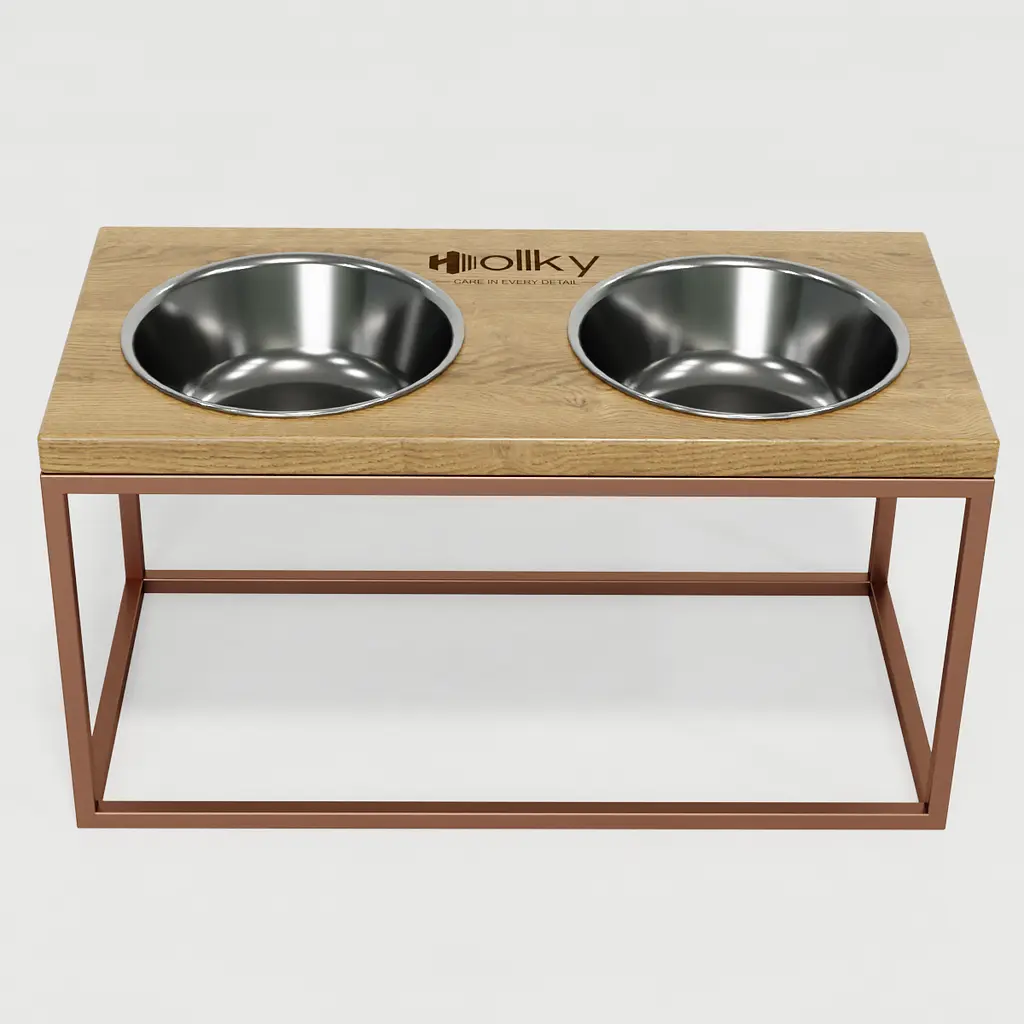 Hollky Base L — миски на підставці для середніх і великих собак (2 × 0,95 л) - фото 3