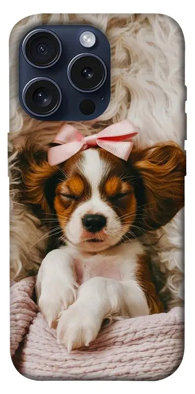TPU чохол Demsky Sleepy spaniel для Apple iPhone 15 Pro (6.1")
