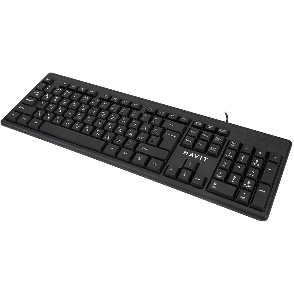 Клавиатура проводная Havit HV-KB2001 USB black (HV-KB2001) - фото 3