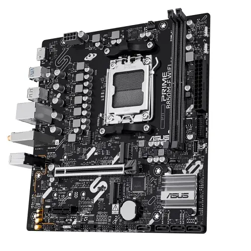 Материнська плата AM5 Asus PRIME B850M-F WIFI, B850, 2xDDR5, Int.Video (CPU), 4xSATA3, 2xM.2, 1xPCI-E 5.0 x16, 1xPCI-E 4.0 x1, Realtek 7.1, Realtek 1Gb, WiFi 6, Bluetooth 5.3, 4xUSB 3.2 / 6xUSB 2.0, HDMI, MicroATX - фото 5