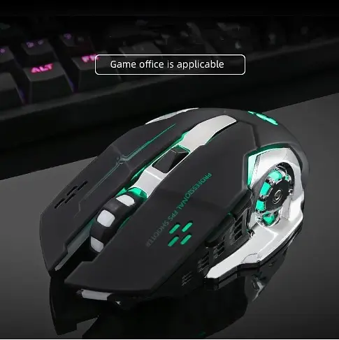 Безпровідна ігрова мишка безшумна з вбудованим акумулятором T2 RGB USB Charge + Bluetooth Black - фото 5