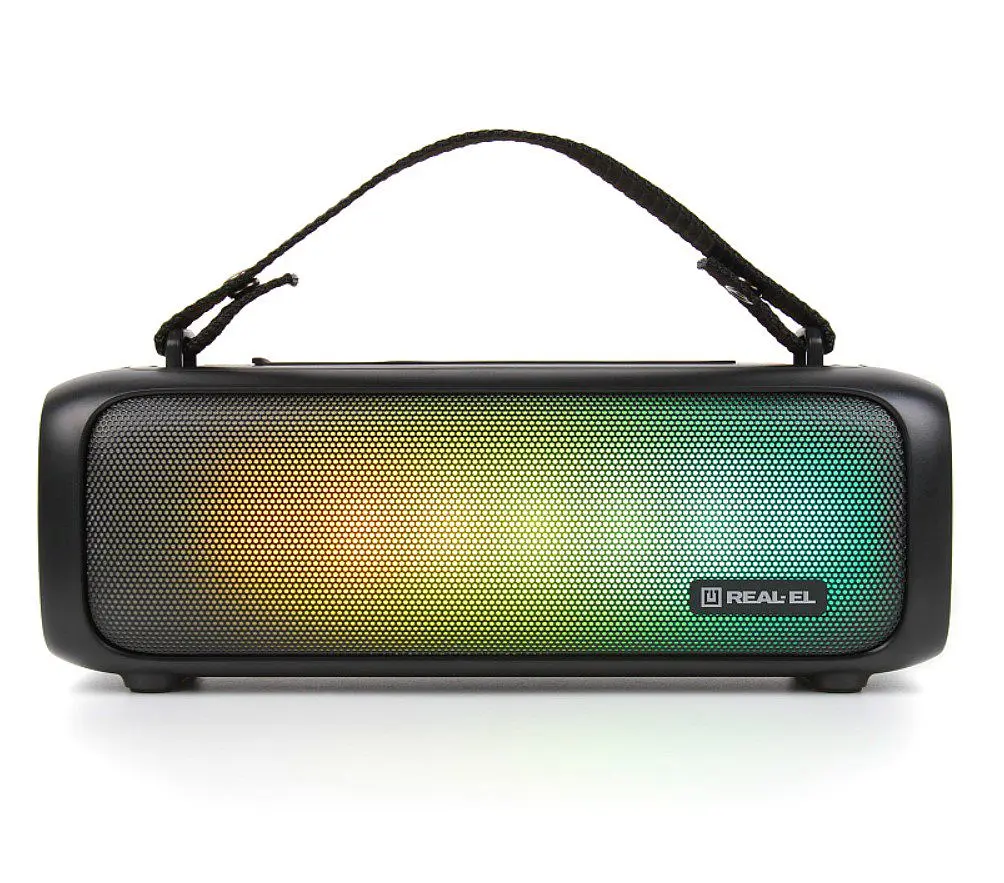 Портативная колонка REAL-EL RX717 8W Bluetooth TWS, RGB, Black - фото 3
