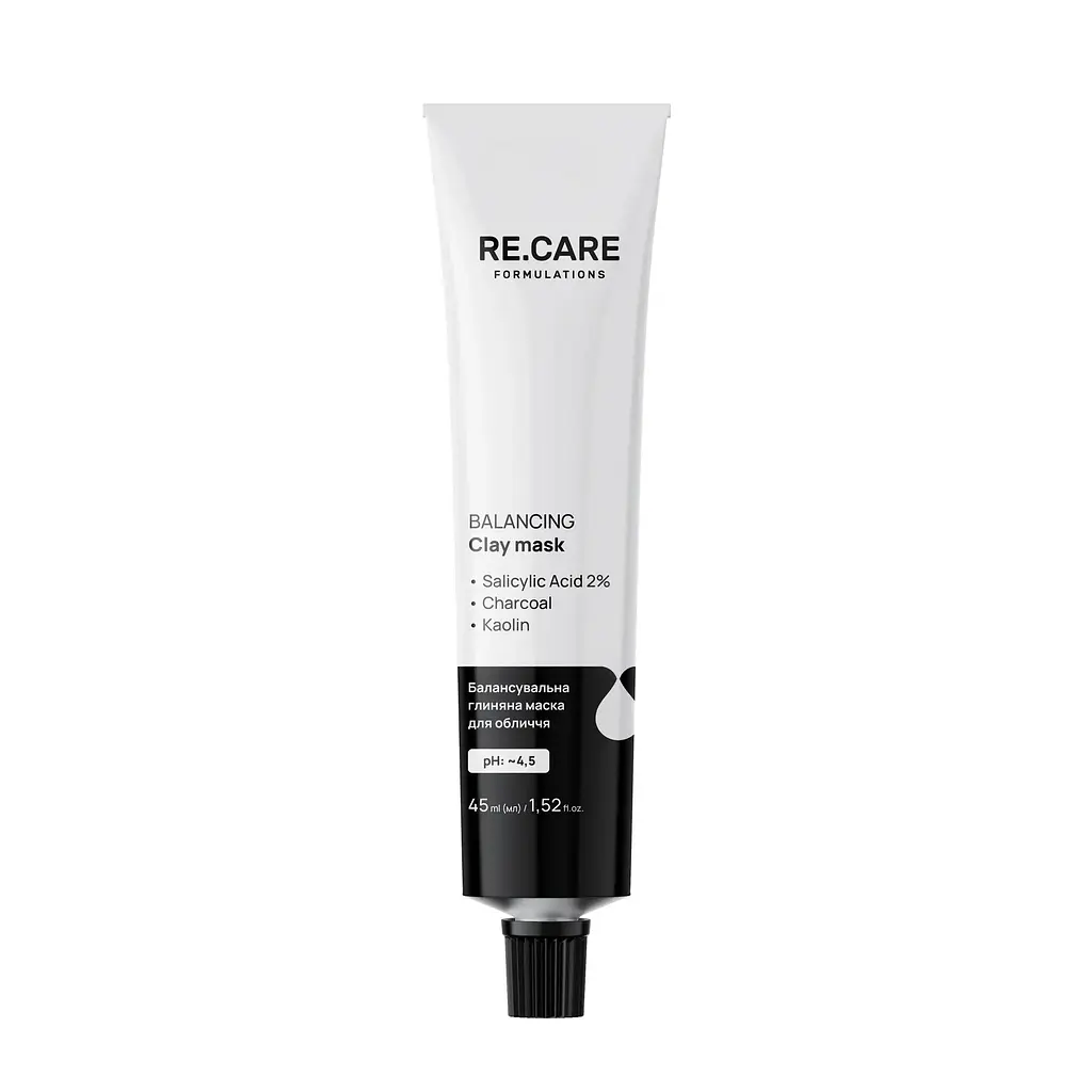 Балансировочная глиняная маска для лица Balancing Clay Mask RE.CARE 45 мл - фото 2