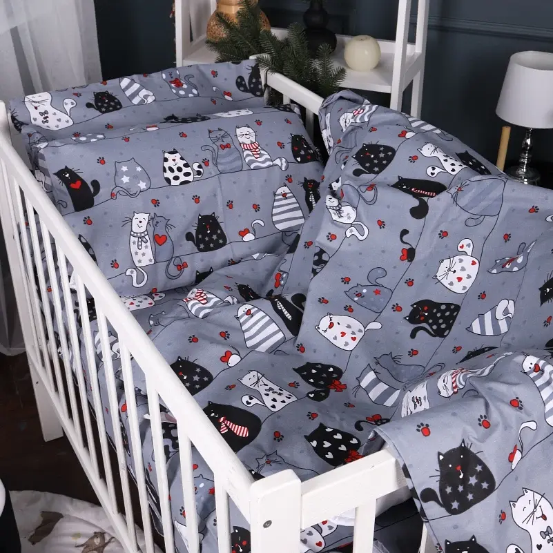 Простыня MirSon Kids Time 17-0671 With Love Cats 70х130 см на резинке бязь высота 10 см (2200010178784) - фото 2