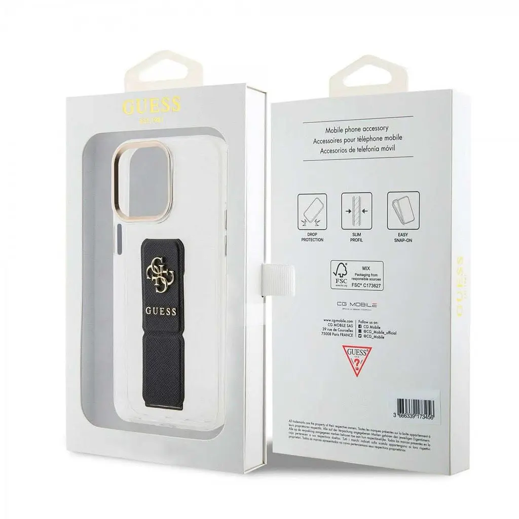 Чехол Guess PU Grip 4G Metal Logo для iPhOne 15 Pro Max Black (57983117152) - фото 8