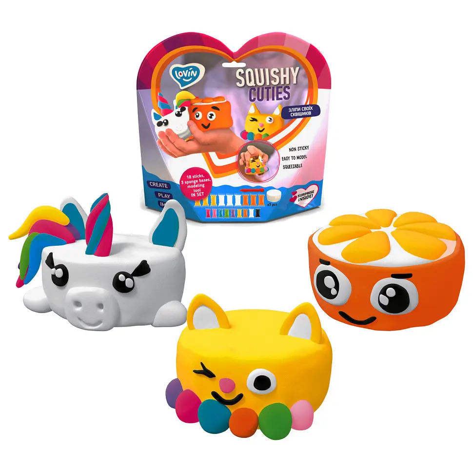Набір для ліплення Lovin Squishy Cuties 70131 з повітряним пластиліном - фото 2