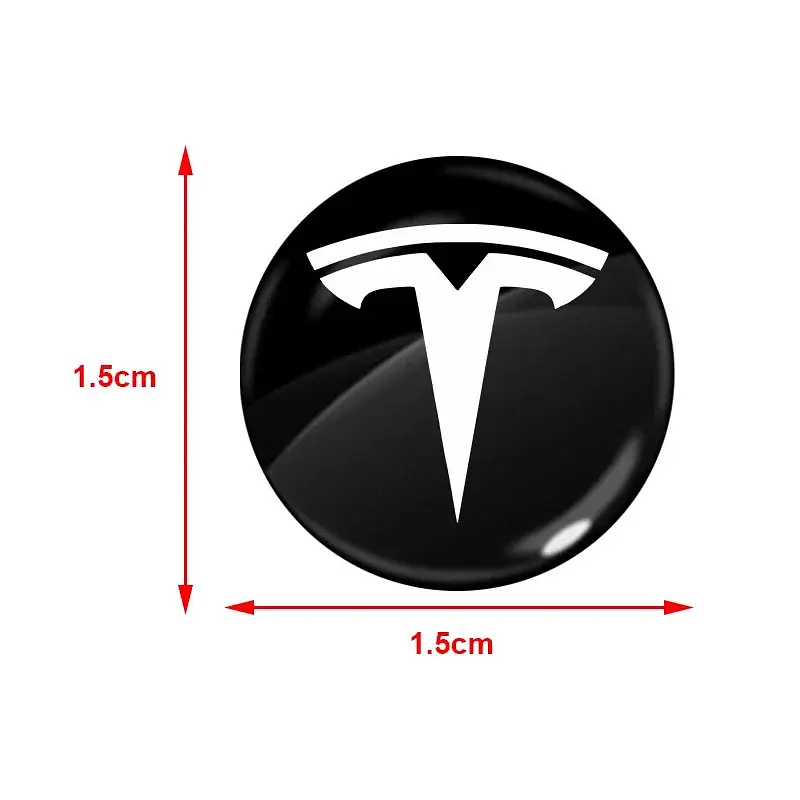 Наклейка з логотипом Tesla для автоключів d=15 мм Пластикова об'ємна - фото 2