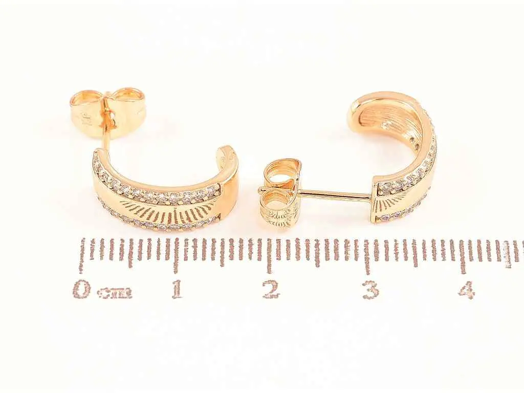 Сережки Xuping пусети позолота 18K "Дуги з доріжками кристалів" 288573 - фото 2
