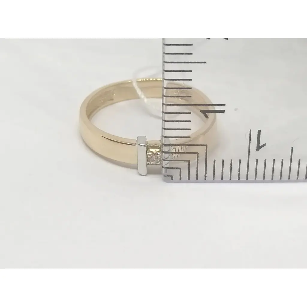 Золотые кольца Столичная Ювелирная Фабрика с фианитом. 141072КБ 16,5 - фото 4