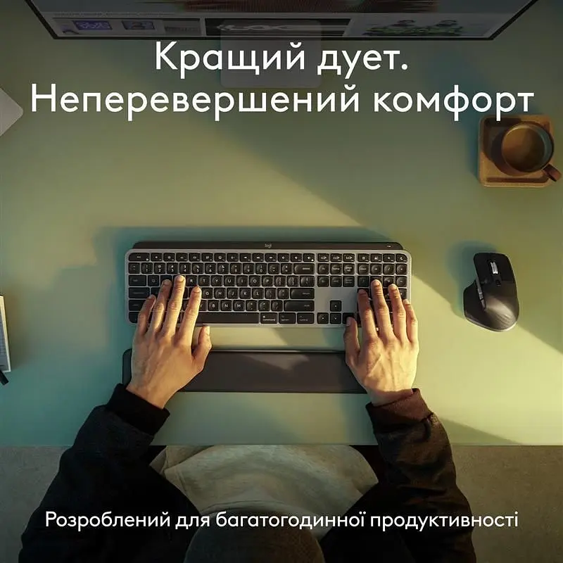 Комплект (клавіатура, миша) бездротовий Logitech MX Keys S Combo for Mac Space Grey (920-012845) - фото 2