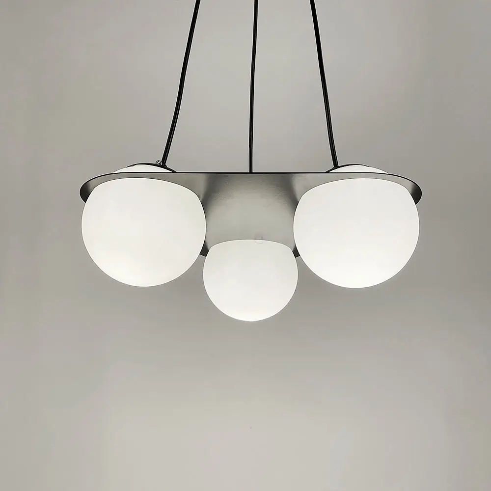Подвесная люстра с тремя плафонами в сферических мотивах Ст. 922/3 BK+WT | Line F - фото 3
