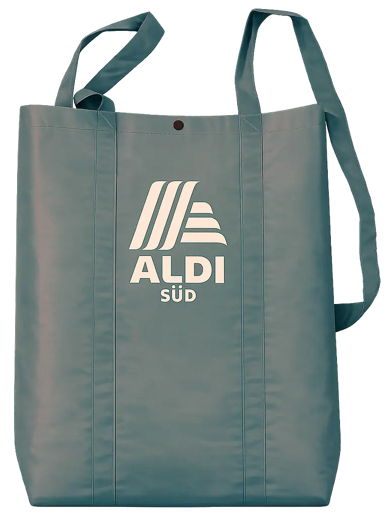 Сумка-рюкзак Aldi легка складна шопер 48х38 см Сіра - фото 3