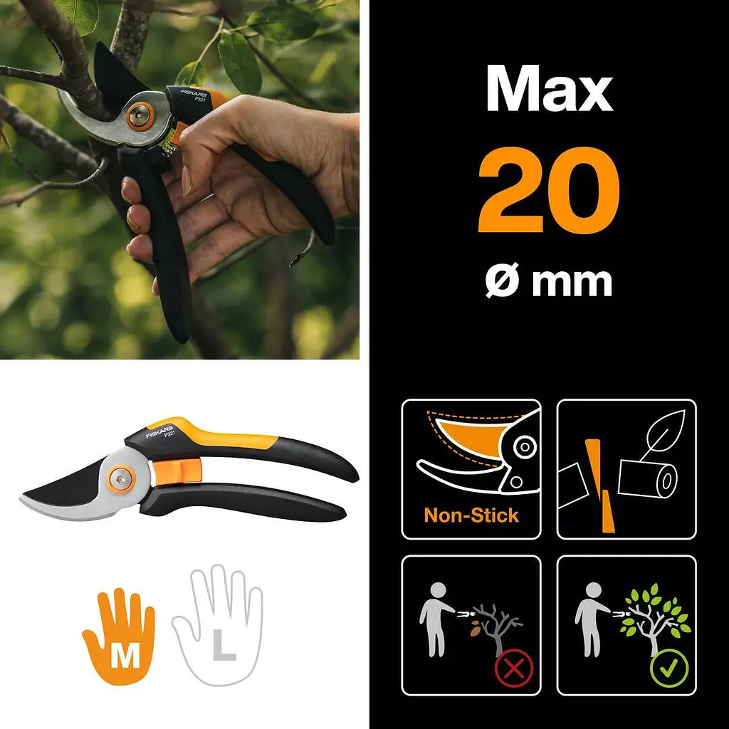 Набір для обрізки дерев Fiskars: секатор Solid P321 + сучкоріз PowerGear L78 (FISKARS-SET-P321-L78) - фото 3
