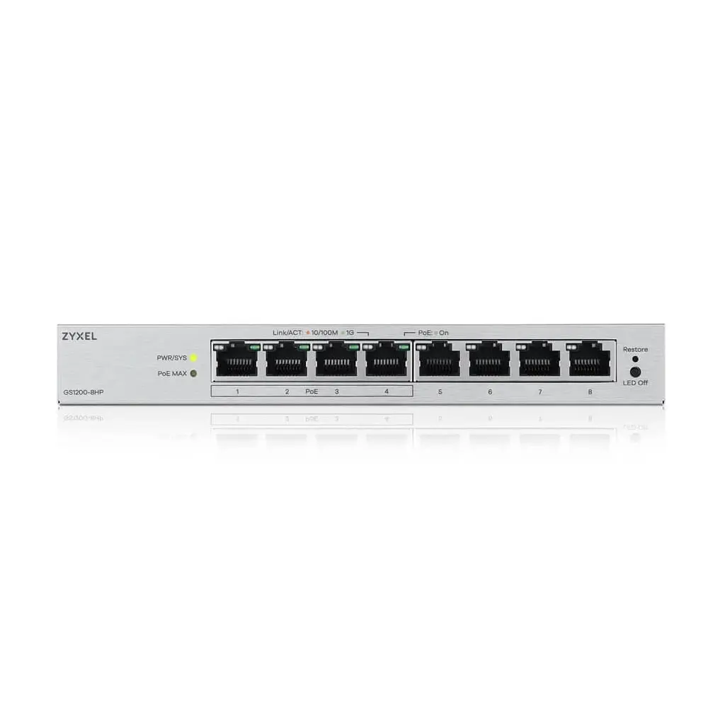 Комутатор мережевий ZyXel GS1200-8HP v3 (GS1200-8HPV3-EU0101F) - фото 2