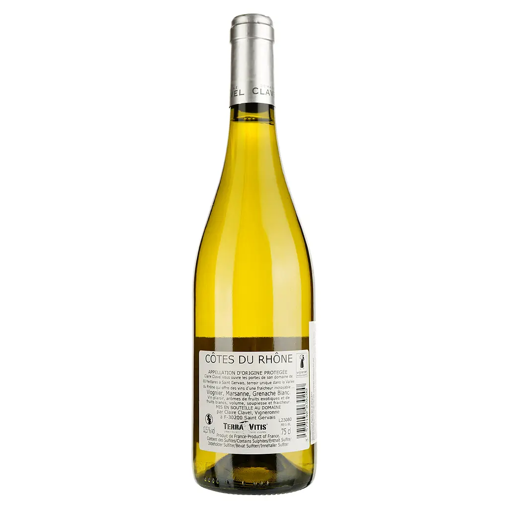 Вино Domaine Clavel Régulus Côtes du Rhône Blanc, біле, сухе, 12,5%, 0,75 л - фото 2