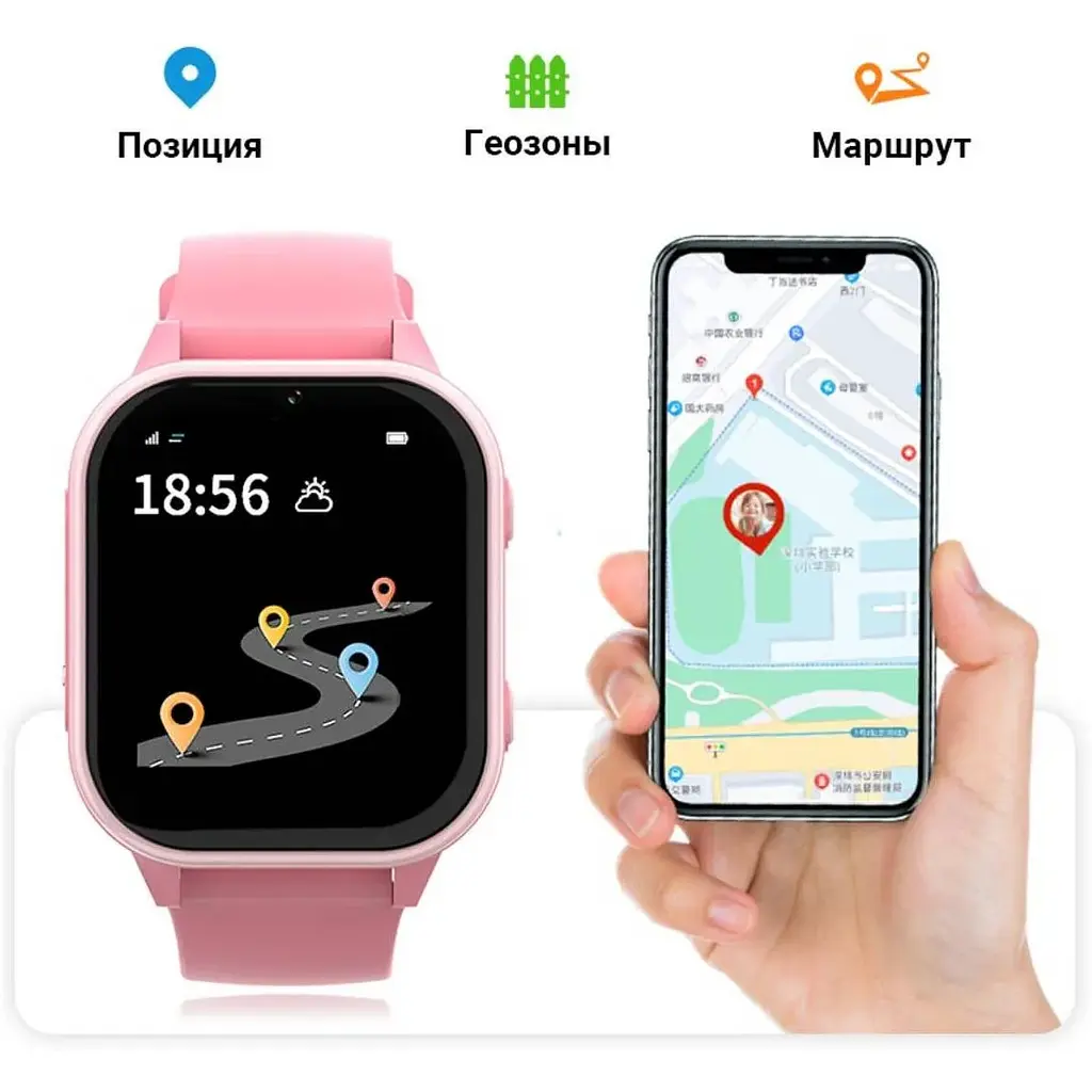 Розумний годинник з відеодзвінком Wonlex KT19 PRO 8GB Pink (SBWKTP8P) - фото 4