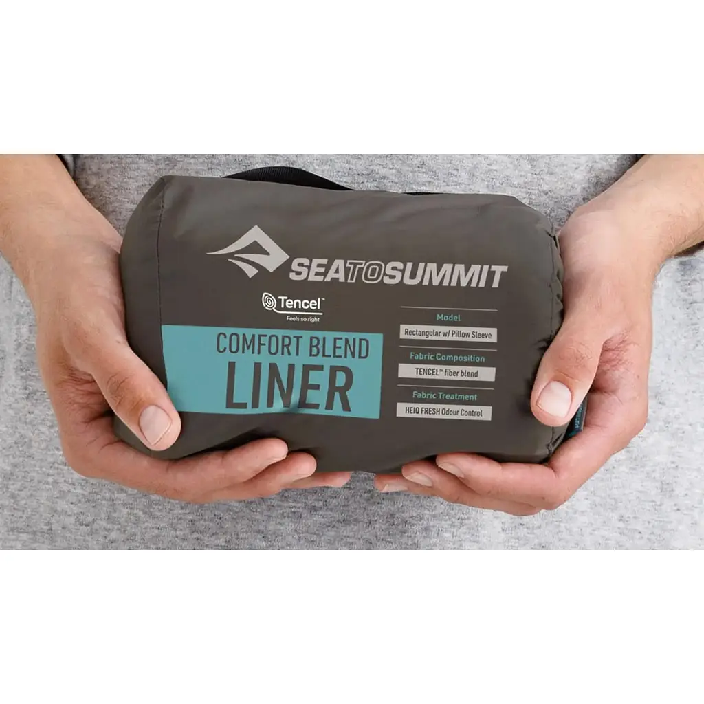 Вкладиш у спальник Sea to Summit Comfort Blend Sleeping Bag Liner, Rectangular w/ Pillow Sleeve Блакитний - фото 4