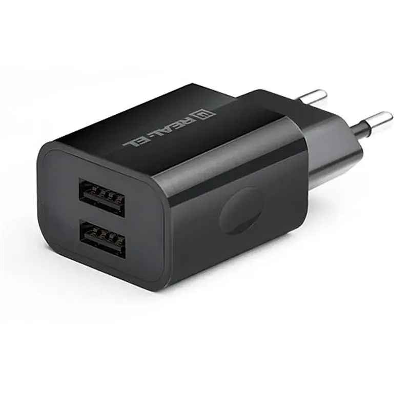 Мережевий зарядний пристрій REAL-EL CH-210 (2USB, 2.1A) Black - фото 7